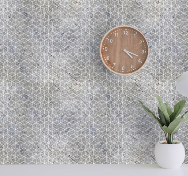 Geometrinen sementtiteollinen sisustus betonin näköinen tapetti - Tenstickers