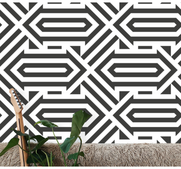 Geometrinen sokkelosuunnittelu geometrinen tapetti - Tenstickers