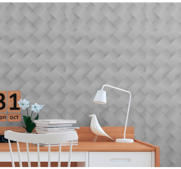 Geometrinen syvyys harmaa tapetti - Tenstickers