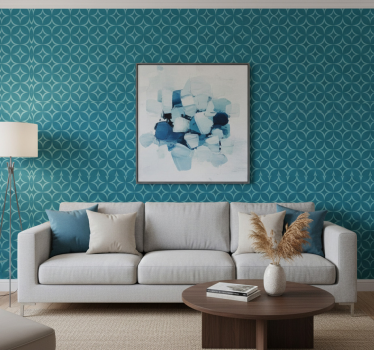 Siniset sulavat ympyrät geometrinen tapetti - Tenstickers