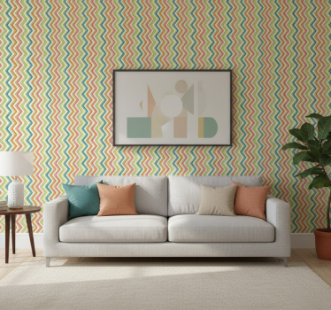 Geometrinen tapetti sahalaitakuviolla - Tenstickers