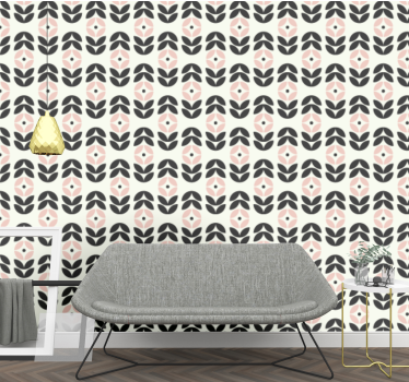 Geometrinen terälehtikuvio ornamentti tapetti - Tenstickers