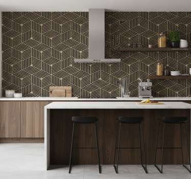 Geometrinen viivakuviotapetti - Tenstickers