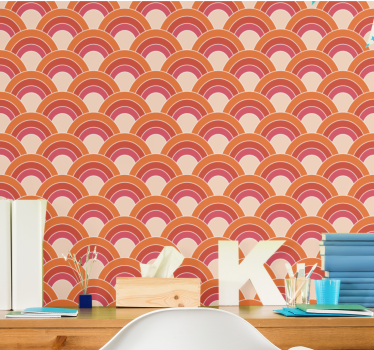 Geometriset terälehdet groovy kuvio taiteellinen tapetti - Tenstickers