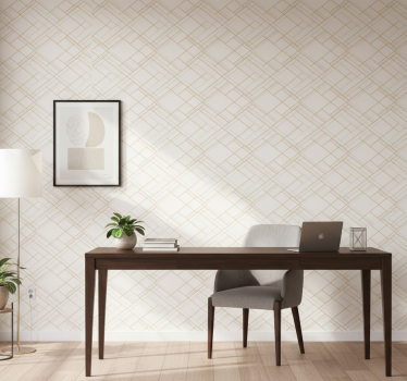 Geometriset viivat minimalistinen kuvio toimiston tapetti - Tenstickers