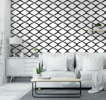 Geometrisia mustia muotoja kaupunkitapetti - Tenstickers
