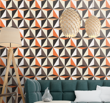 Geometristen kolmioiden järjestely olohuone tapetti - Tenstickers