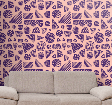 Geometriset muotot yhdistelmäolohuonetapetti - Tenstickers