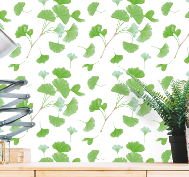 Ginkgo biloba kuvio lehtitapetti - Tenstickers