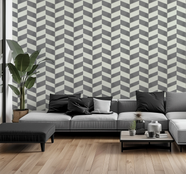 Harmaa chevron geometrinen taustakuva - Tenstickers