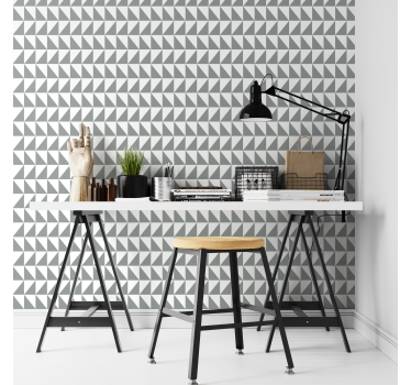Harmaa geometrinen tapetti - Tenstickers