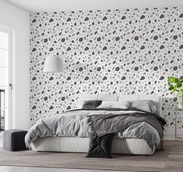 Harmaa terrazo kiviseinä tapetti - Tenstickers