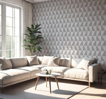 Harmaa trapetsi geometrinen tapetti - Tenstickers