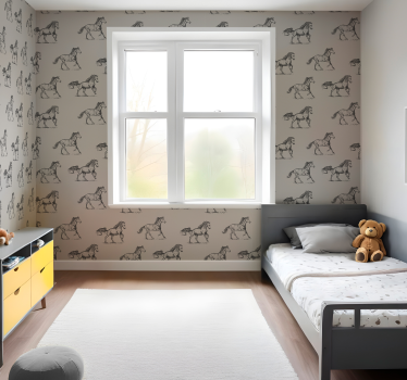 Harmaa yksinkertainen kuvio hevostapetit - Tenstickers