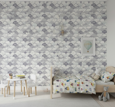 Harmaat metsän eläimet lastenhuoneen tapetti - Tenstickers