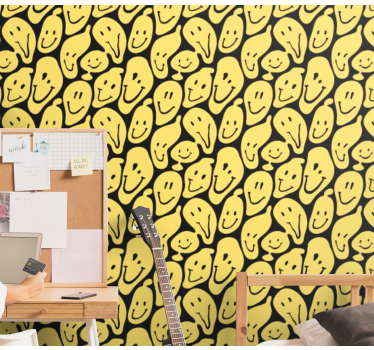 Hymyilevät kasvot kuvio moderni tapetti - Tenstickers