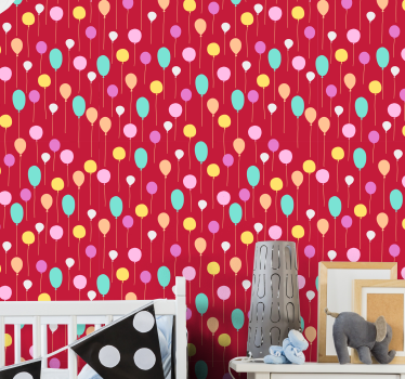 Ilmapallojuhlien teema vintage tapetti - Tenstickers