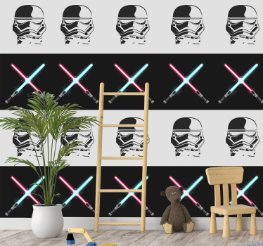 Iskusotilaiden valomiekat muokattava tapetti - Tenstickers