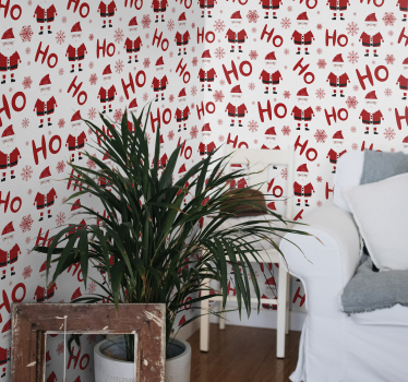 Joulupukki ja hohoho-malli tapetti olohuoneeseen - Tenstickers
