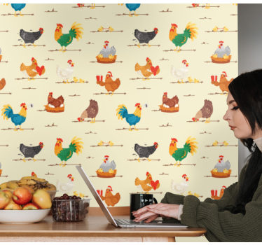 Kana sarjakuva hahmot kuvio tapetti olohuone - Tenstickers