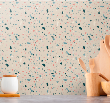 Käsinmaalattu terrazzo-kuvio keittiön tapetti - Tenstickers