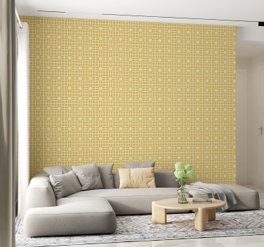 Keltainen geometrinen tapetti - Tenstickers