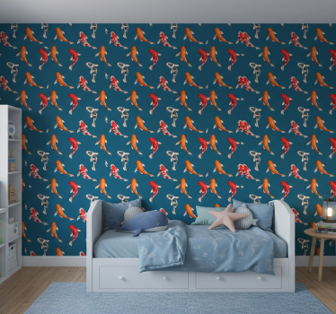 Koi-kalakuviot lastenhuoneen tapetti - Tenstickers