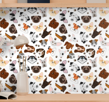 Koiran kokoelma koira tapetti - Tenstickers