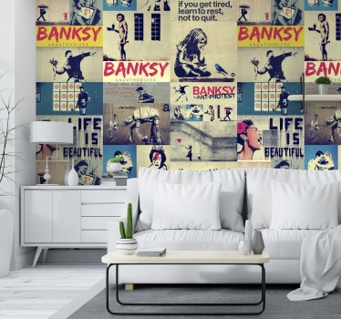 Kollaasi - bansky moderni tapetti - Tenstickers