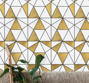 Geometriset marmoripinnat kolmiokuvioinen tapetti - Tenstickers