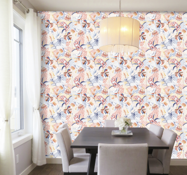 Koriste- ja kukka kuvio tapetti olohuone - Tenstickers