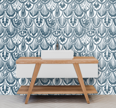 Koristeellinen kampasimpukkakuvio ornamentti tapetti - Tenstickers