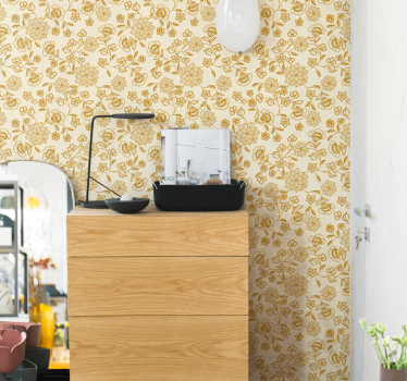 Kukka parvi paisley tapetti ornamentti - Tenstickers