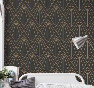 Kultaiset timantit ja viivat art decor -tyyliin Muut vintagetapet - Tenstickers