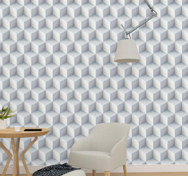 Kuutio illuusio geometrinen tapetti - Tenstickers