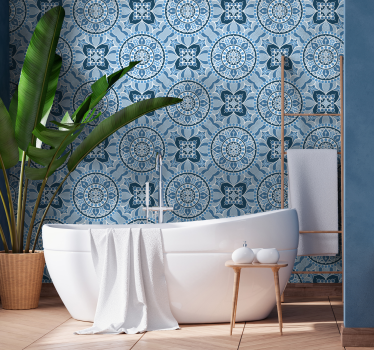 Kylpyhuone tapetti mandala tyyli - Tenstickers
