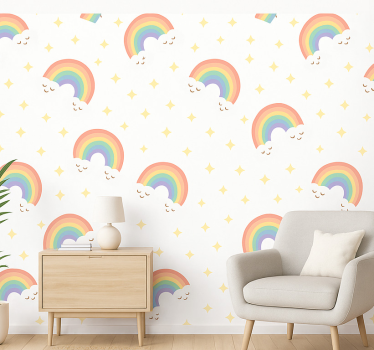 Lastenhuoneen tapetti sateenkaari - Tenstickers