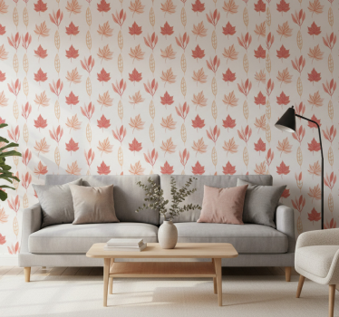 Lehtikuvioinen ornamentti tapetti - Tenstickers