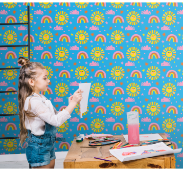 Leikkisät sateenkaaret lastenhuoneen tapetti - Tenstickers