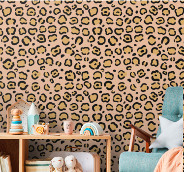 Leopardiväri pastelliväri Tapetti lastenhuoneeseen - Tenstickers