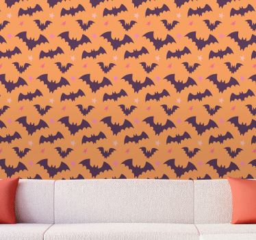 Lepakko kuvio halloween tapetti - Tenstickers
