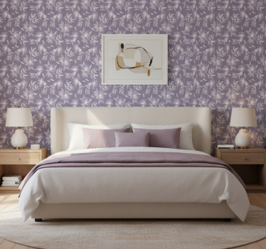 Lilac kukkatapettiefekti tapetti - Tenstickers
