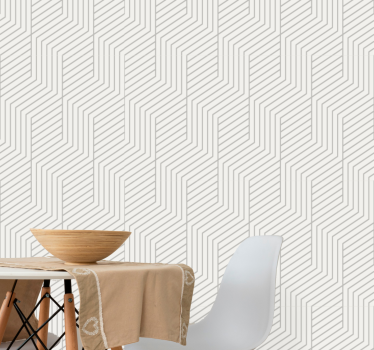 Lineaarinen labyrinttikuvio geometrinen tapetti - Tenstickers