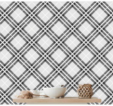 Lineaarinen timanttikuvio geometrinen tapetti - Tenstickers