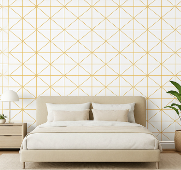 Makuhuoneen tapetti kultainen geometria - Tenstickers
