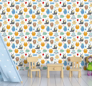 Makuuhuoneen tapetti pikku hirviöitä - Tenstickers