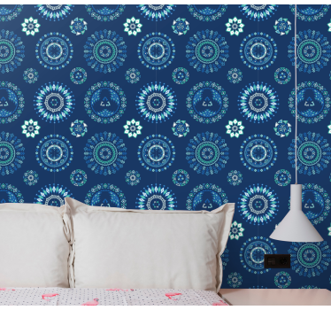 Mandala-laatan olemus olohuone tapetti - Tenstickers