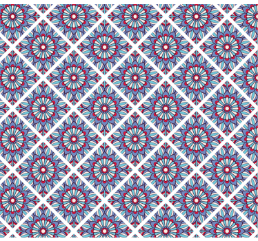 Mandala neliön kuvio laattatapetti - Tenstickers