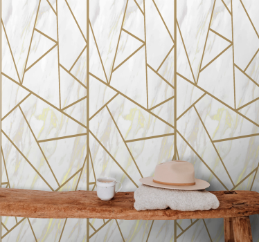 Marmorinen geometrinen mosaiikki tapetti marmori - Tenstickers