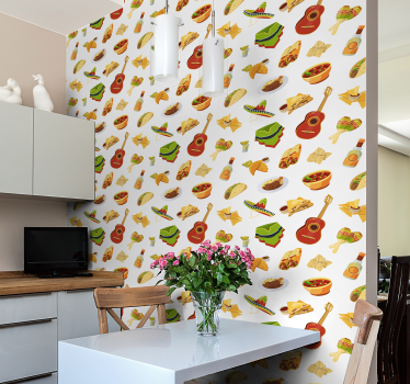 Meksikolainen juhla keittiön tapetti - Tenstickers